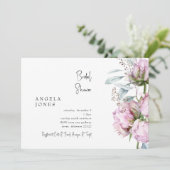 Elegant Roze Pioenrozen Vrijgezellenfeest Kaart (Staand voorkant)