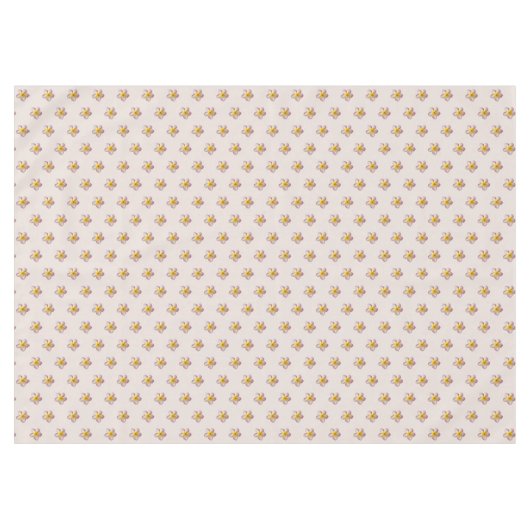 Elegant Roze Plumeria Bloemen op Champagne Beige Tafelkleed (Voorkant (Horizontaal))