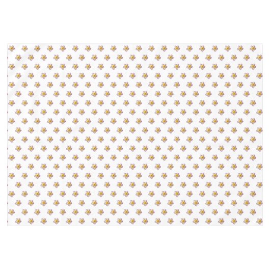 Elegant Roze Plumeria Bloemen op Wit Tafelkleed (Voorkant (Horizontaal))