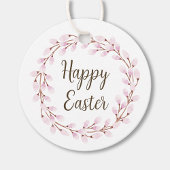 Elegant roze poesje Willow Happy Pasen Bedankjes Labels