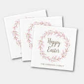 Elegant roze poesje Willow Happy Pasen Servet