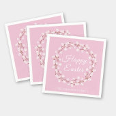 Elegant roze poesje Willow Happy Pasen Servet