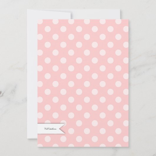 Elegant roze pokadot Baby shower Tea Party Kaart (Achterkant)