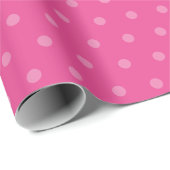 Elegant Roze Polka Dots Sjabloon Custom Cadeaupapier (Rol Hoek)