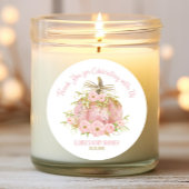 Elegant roze pompoen Baby shower gunst dank u Ronde Sticker