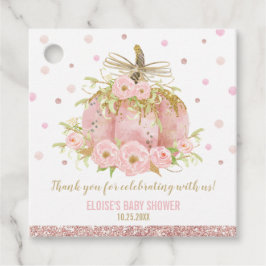 Elegant roze pompoen Baby shower meisje dank u Bedankjes Labels