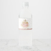 Elegant Roze Pompoen Baby shower Meisje Favor Waterfles Etiket (Voorkant)