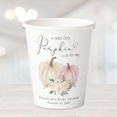Elegant Roze Pompoen Bloemen Meisje Baby shower Papieren Bekers