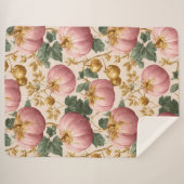 Elegant roze pompoenen herfstontwerp sherpa deken (Voorkant (horizontaal))