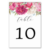 Elegant roze pony Florals Weddenschappen Table Num Kaart (Achterkant)