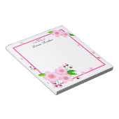 Elegant roze pony Flower Personated Notepad Notitieblok (Schuin)