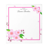 Elegant roze pony Flower Personated Notepad Notitieblok (Voorkant)