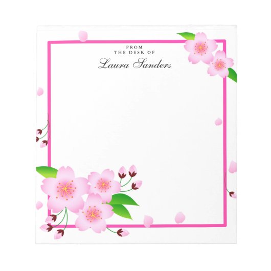 Elegant roze pony Flower Personated Notepad Notitieblok (Voorkant)