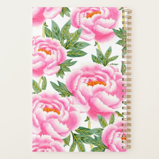 Elegant roze pony's Patroon - Monogrammen Planner (Achterkant)