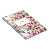Elegant roze posettia notitieboek (Rechterzijde)