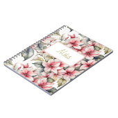 Elegant roze posettia notitieboek (Linkerzijde)