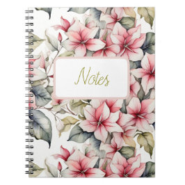 Elegant roze posettia notitieboek