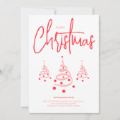 Elegant Roze Prettig Kerstfeest Feestdagenkaart (Voorkant)