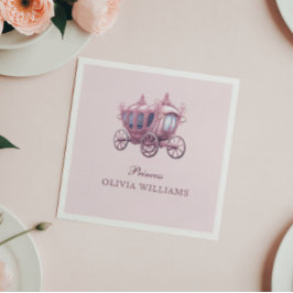 Elegant roze prinses Carriage verjaardagsfeestje Servet