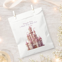 Elegant Roze Prinsessenkasteel  Bedankzakje