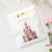 Elegant roze prinsessenkasteel bedankzakje (Gezegeld)