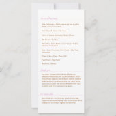 Elegant roze programma, Caroline Wedding Collectie (Achterkant)