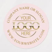 Elegant Roze Promotie Bedrijf Business Logo Labels (Design 1)