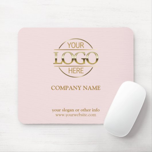 Elegant Roze Promotie Bedrijf Business Logo Muismat (Met muis)