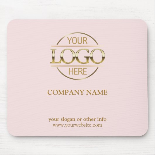 Elegant Roze Promotie Bedrijf Business Logo Muismat (Voorkant)