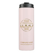 Elegant Roze Promotie Bedrijf Business Logo Thermosbeker (Voorkant)