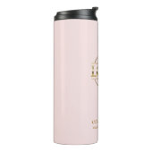 Elegant Roze Promotie Bedrijf Business Logo Thermosbeker (Gedraaid links)