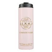 Elegant Roze Promotie Bedrijf Business Logo Thermosbeker (Voorkant)