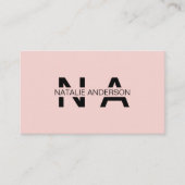 Elegant Roze QR Code Monogram Logo Boho Girly Visitekaartje (Voorkant)