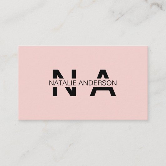 Elegant Roze QR Code Monogram Logo Boho Girly Visitekaartje (Voorkant)