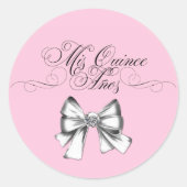 Elegant Roze Quinceanera Stickers (Voorkant)