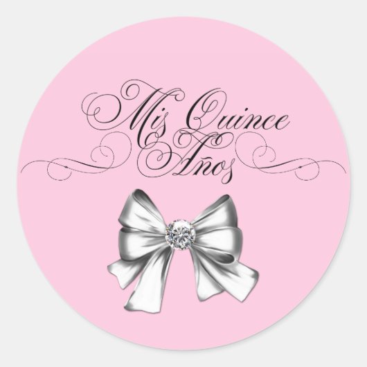 Elegant Roze Quinceanera Stickers (Voorkant)