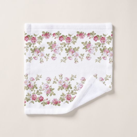 Elegant Roze Rand Bad Handdoek (Wasdoekje)