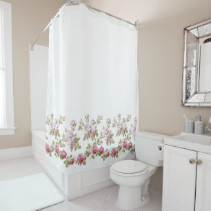 Elegant Roze Rand Douchegordijn