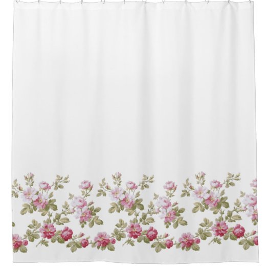 Elegant  Roze Rand Douchegordijn (Voorkant)