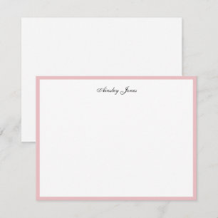 Elegant roze rand gepersonaliseerd Dank je kaart