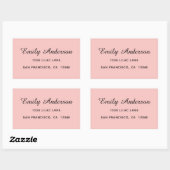 Elegant roze rechthoekige sticker (Vel)
