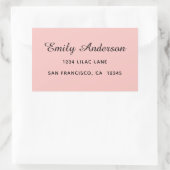 Elegant roze rechthoekige sticker (Tas)