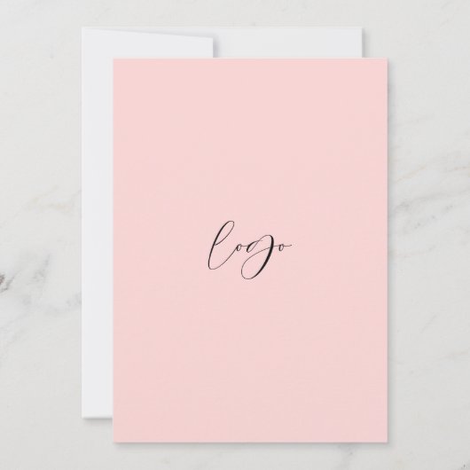 Elegant roze & Red Script Logo Business Open House Kaart (Achterkant)