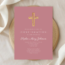 Elegant Roze Religieus Kruis Meisje Confirmatie