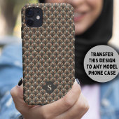 Elegant roze retro bloemenpatroon monogram Case-Mate iPhone case