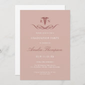 Elegant roze RN Afstudeerder Party Nurse Afstudere Kaart (Voorkant / Achterkant)