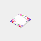 Elegant roze rode paarse bloemen en vlinder post-it® notes (Schuin)