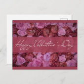 Elegant roze rode roze Floral Happy Valentines Day Briefkaart (Voorkant / Achterkant)
