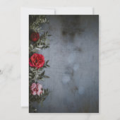Elegant roze rode roze floral Wedding Invitation Kaart (Achterkant)