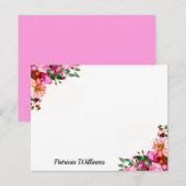 Elegant roze rode roze roze roze roze roze roze ro notitiekaartje (Voorkant / Achterkant)